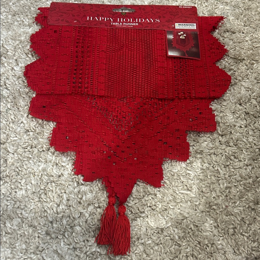 Red Holiday Table Runner